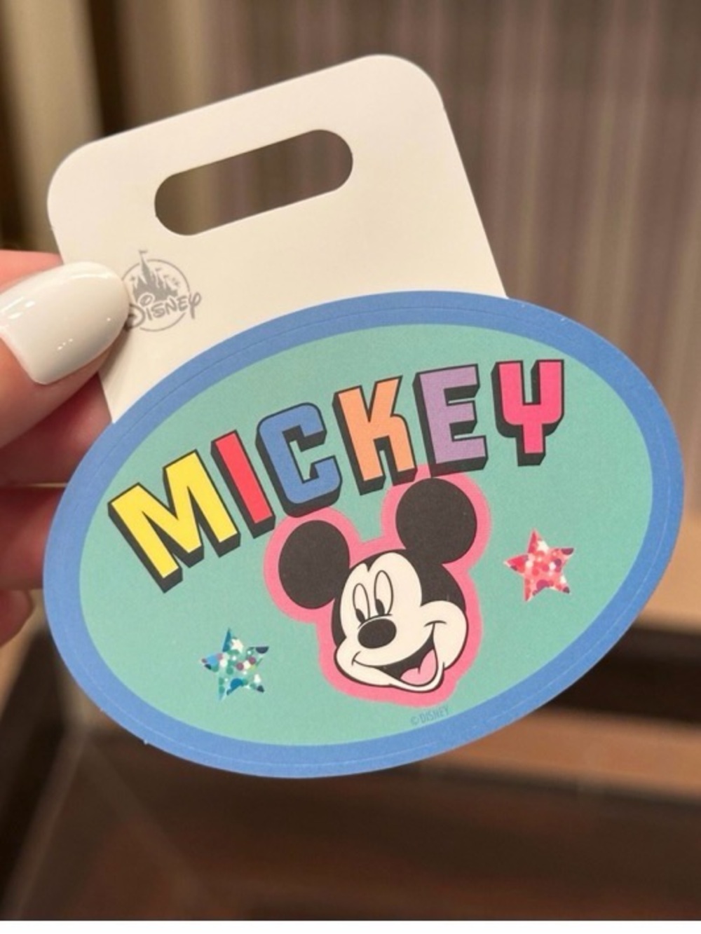 Disney Mickey Oval Sticker - Teal, Blue and Multicolor